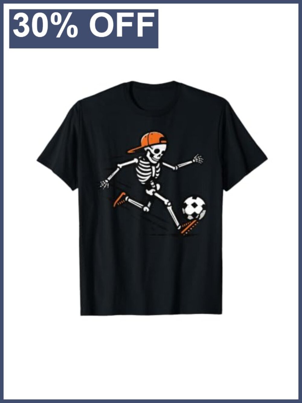 Halloween Skeleton Soccer Football Costume Men Boys Kids T-Shirt